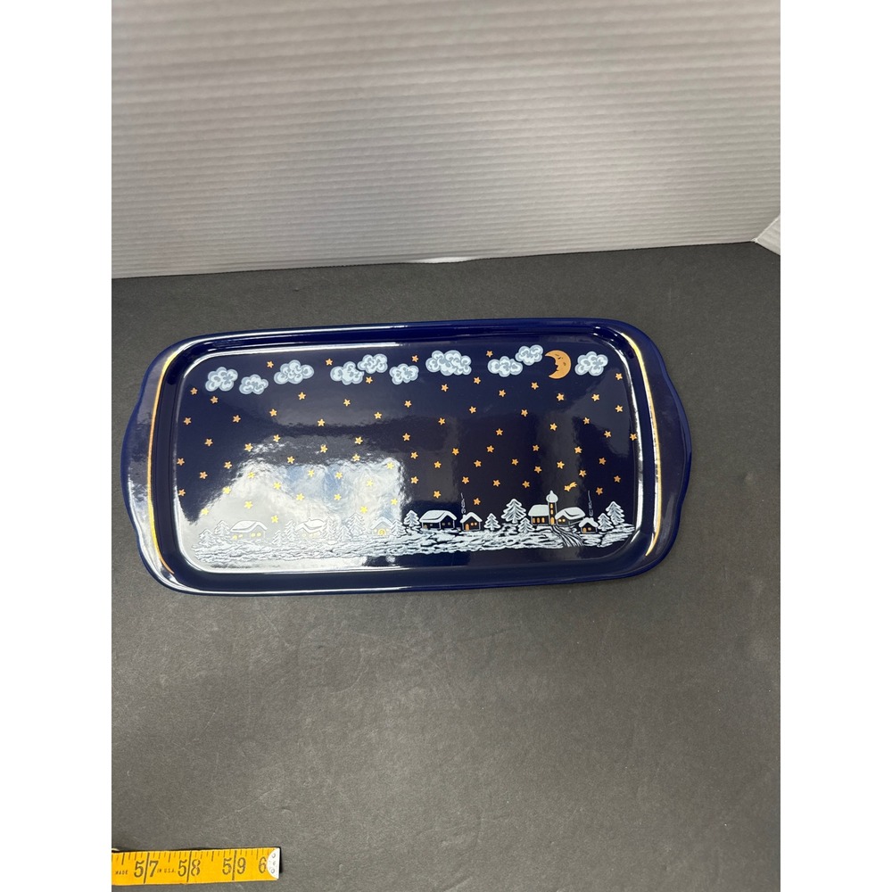 Waectersbach W Germany Celestial Winter Village Serving Tray